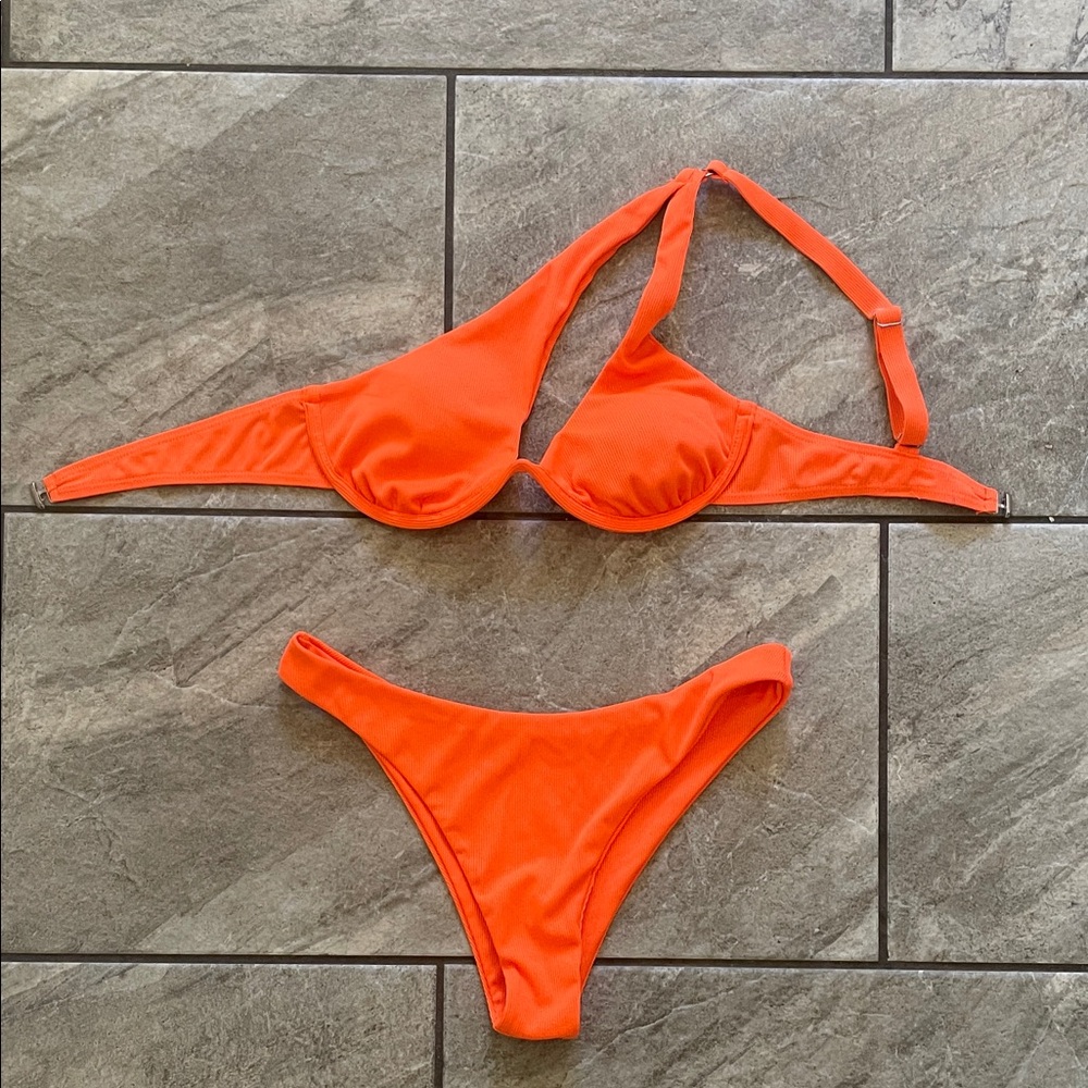 Women's Orange Bikini Two-Piece Swimsuit - Bright Orange